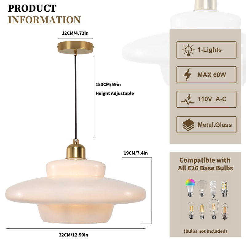 Oliver Mid Century Pendant Lamp Gold Nordic & Reviews Wayfair — free download